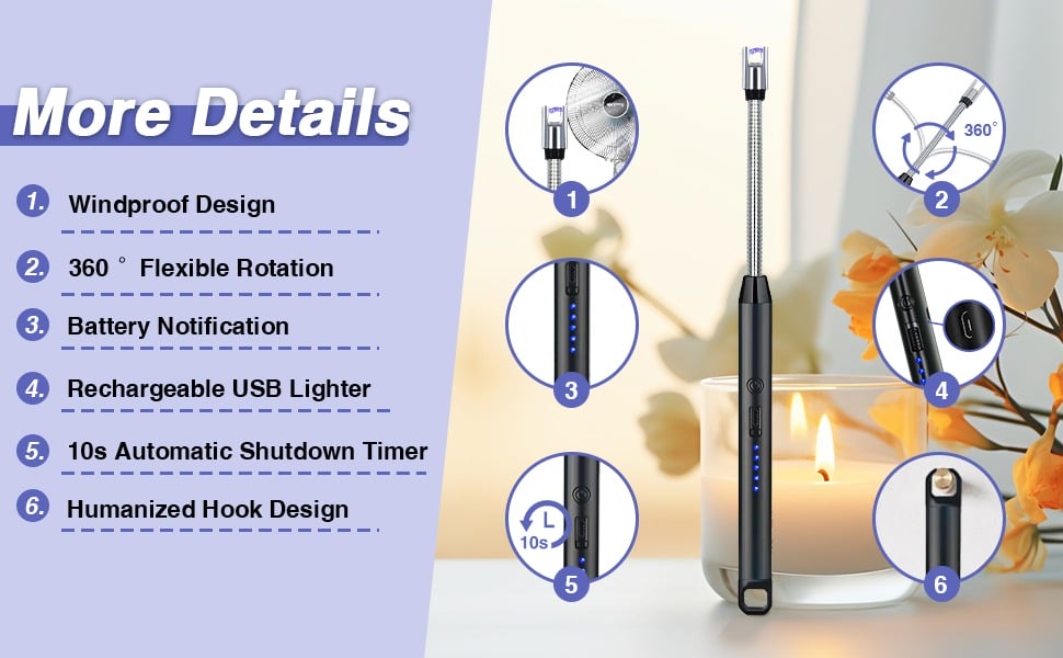 Edorii Rechargeable Electric Kitchen Lighter
