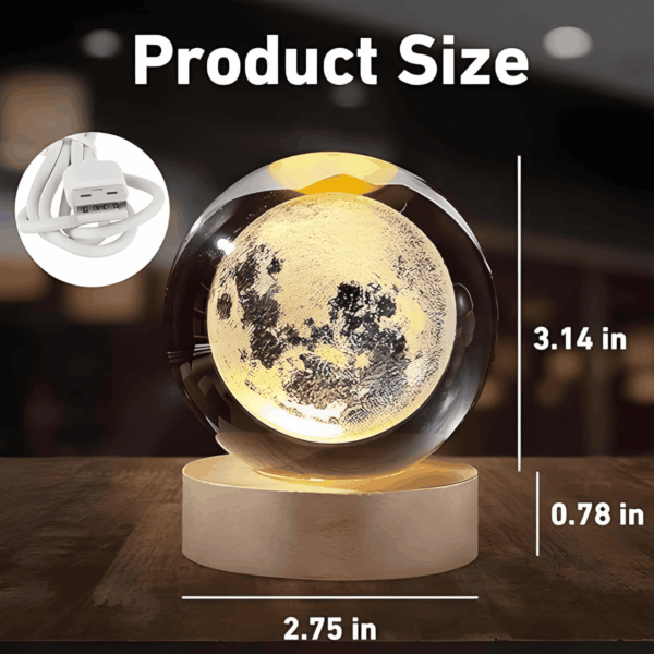 Dimmable Engraved LED Glass Ball Table Lamp