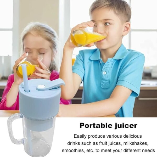 Portable Electric Crusher Juicer With Handle & Straw