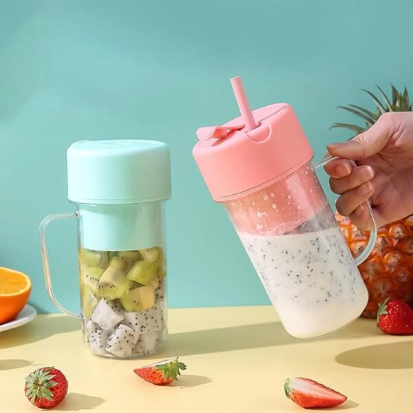 Portable Electric Crusher Juicer With Handle & Straw