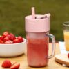 Portable Electric Crusher Juicer With Handle & Straw
