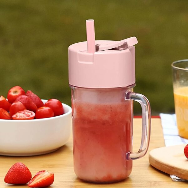 Portable Electric Crusher Juicer With Handle & Straw
