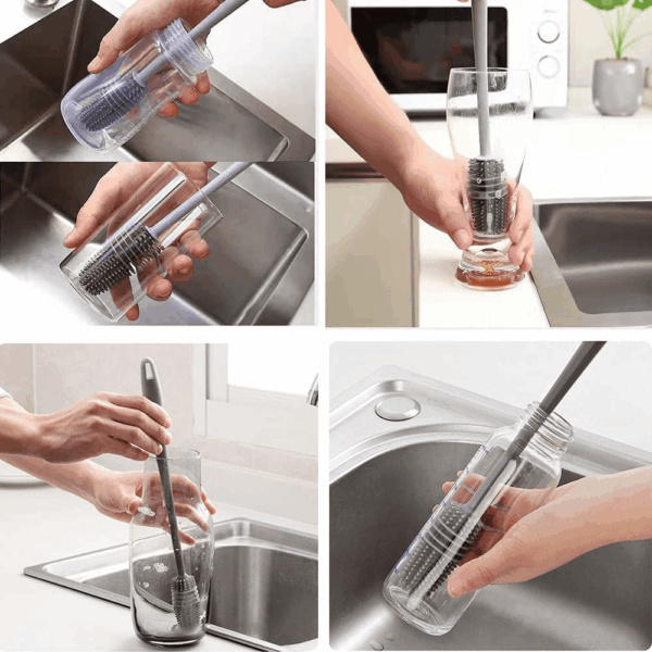 Long Handle Silicone Water Bottle Cleaning Brush