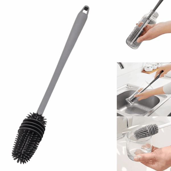 Long Handle Silicone Water Bottle Cleaning Brush